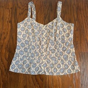 St. John's Bay Blue and Cream Patterned Camisole